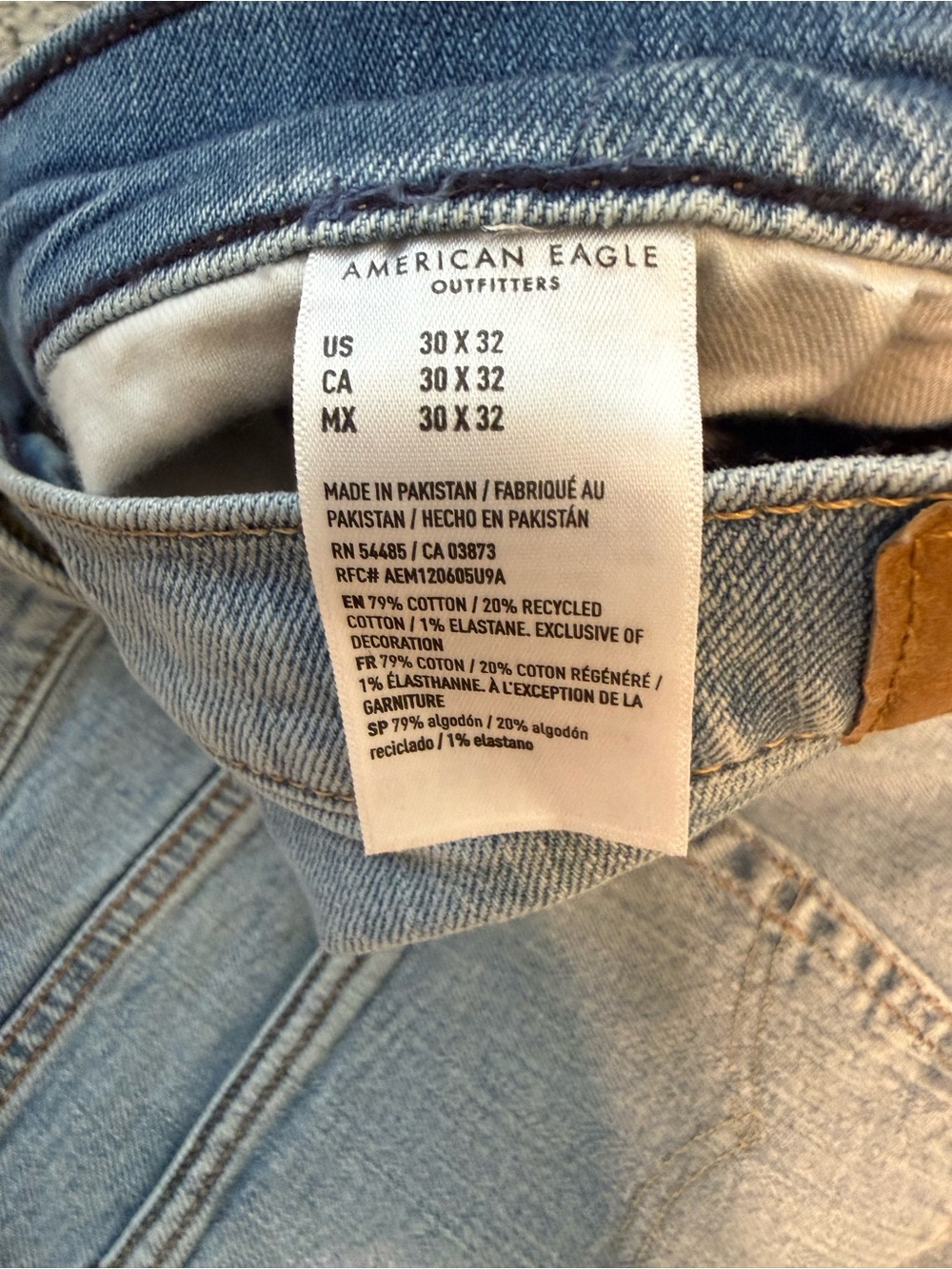 NWT AE Original Straight Jean in Pale Ocean // Men 30x32 - Picture 10 of 16
